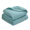 Manta Toalha Lisa de Algodão Puro, Cobertor Respirável de Gaze de Algodão de Seis Camadas para Crianças e Adultos, Manta de Cochilo para Verão, Manta para Quarto com Ar Condicionado