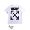 Camiseta OW de manga corta con cuello redondo para hombre y mujer, holgada, talla grande, color blanco, para parejas