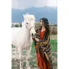 Caballo de Ensueño Xinjiang Yunnan Chal de Vacaciones Cálido Estilo Étnico Capa Jacquard Bufanda para Foto de Viaje