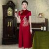 Vestido de novia de madre de mediana edad, temperamento, joven suegra, boda, ácido acético, satén, cheongsam, primavera y verano [9975]]