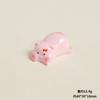 Resina tridimensional pequeno porco gordo porco rosa fofo acessórios de joias diy ornamentos pequenos de mesa carro chaveiro boneca
