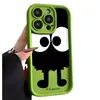 Estilo Celebridad de Internet Lindo Ojos Grandes Bola de Carbón Funda para iPhone 18P con Patrón Peculiar Cubierta Protectora de TPU Anti-Caídas