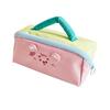 Estojo de lápis de alto valor com combinação de cores dopamina, estojo de papelaria de grande capacidade, estojo de lápis simples para novos alunos, bolsa de armazenamento de papelaria