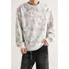 Sudadera Redonda Falsa de Dos Piezas para Hombre, Nueva Tendencia Retro Americana Primavera 2026, Top Holgado Oversize Fresco Tie-Dye