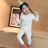Ropa de Otoño para Niños Pantalones de Otoño Estilo Delgado Primavera y Otoño Unisex Bebé Conjunto de Ropa Interior de Algodón Puro Pijama Cálido de Lycra Sin Costuras
