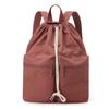 Mochila con Cordón Estilo Japonés y Coreano Nueva Primavera 2026, Color Sólido, Ligera, Gran Capacidad, Mochila de Nylon para Viajes