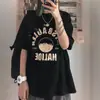 Venta Relámpago: Camiseta Casual de Manga Corta Estilo Americano Verano Versátil Holgada Estampado en Inglés Marca de Tendencia Cuello Redondo