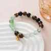Pulseira de Cristal de Fluorita Verde Natural, Pulseira de Design Original Exclusivo da Moda para Mulheres, Pulseira Versátil e de Alto Padrão