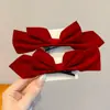 Grampo de Cabelo Laço de Ano Novo com Tassel de Pelúcia, Presilha Vermelha para Crianças, Adereço de Cabeça Festivo para o Festival da Primavera