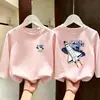 Camiseta de manga larga para niño 100% algodón top infantil colección otoño 2026 casual cuello redondo versátil camiseta básica para niños mayores