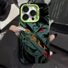 Assassino de Demônios Anime: Kimetsu No Yaiba Kokushibou Maçã 17Pro Capa para Celular Iphone13Promax Anti-Queda Capa Protetora com Airbag