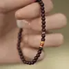 Pulseira de Cristal Garnet Vermelho Vinho Natural para Mulheres Prata S925 Ornamento de Peixe Koi Joia de Mão Leve de Nicho Presente para Namorada