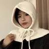 Pasamontañas coreano otoño e invierno moda de pareja sombrero cálido bufanda integrada protección para los oídos tejida sombrero de lana