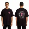 Camiseta Masculina de Manga Curta com Patchwork Bordado Cromado Solta Tendência Marca Estrangeira Ch Nanyou Amazon Comércio Exterior Mesmo Estilo
