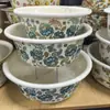 Balanza de esmalte de grado alimenticio, cuenco amasador grueso de estilo antiguo con tapa, lavabo de cocina para el hogar, lavabo de esmalte