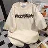Camiseta de Manga Corta con Diseño de Estampado de Letras de Marca de Moda Verano 2026 Nuevo Estilo Casual Holgada Vintage Ropa de Trabajo Superior