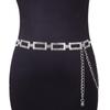 Cinto Novo Feminino Transfronteiriço Moda Casual Fivela Quadrada com Pedras Strass Corrente Decorativa Corrente de Cintura Acessórios em Estoque
