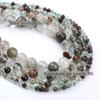 Natural Fantasma Verde Espalhado Beads Green Ghost Crystal Round Beads diy Pulseira Semi-acabado Jóias Acessórios Material Atacado