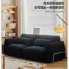 Sofá de Chenille Bauhaus Retrô Nórdico para Sala de Estar Apartamento Pequeno Estrutura de Aço Pequena Sofá-Cama de Tecido com Encosto Alto Madeira de Pinus