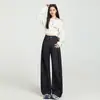 Jeans de Sarja Wide Leg de Cintura Alta para Mulheres, Coleção Primavera 2026, Emagrecedor, Versátil, Retrô, Caimento Solto, Cor Duradoura