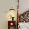 Estilo Francés de Mediados de Siglo Lujo Ligero Lámpara de Araña de Mesita de Noche para Dormitorio Atmósfera Retro Personalidad Creativa Color Nogal Lámpara de Mesa para Comedor Bar