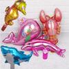 Globo de aluminio para decoración de fiesta de cumpleaños de acuario, ballena, pez payaso, tiburón, delfín, pulpo y pez payaso