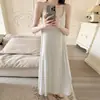 Bata de modal para mujer, estilo verano con copas en el pecho, estilo sexy y de deseo puro, talla grande, se puede usar afuera, vestido largo para casa