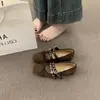 Zapatos de Mujer Estilo Francés con Tacón Oculto Temporada Primavera y Otoño 2026, Adecuados para Combinar con Vestidos, Zapatos Mary Jane de Ballet, Estampado de Leopardo