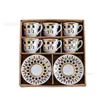 Nuevo Juego de Tazas de Café de Cerámica Estilo Europeo, Tazas de Café Estampadas en Oro Transfronterizas, 6 Tazas y 6 Platillos de Oriente Medio, Tazas Prácticas para el Té de la Tarde