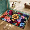 Alfombrillas de suelo de tierra de diatomeas florales 3D para dropshipping transfronterizo de Temu, felpudos para puerta de entrada, alfombrillas absorbentes para pies para entrada de baño, al por mayor en stock