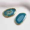 Zhen Tu Estilo Francês Fada da Floresta Pérola Oval Resina Folha Verde Flor Seca Rosa Acessórios de Liga Brincos Joias DIY