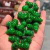 12 * 20mm Jade verde seco através do furo cabaça padrão de volta cabaça acessórios artesanais DIY volta colar pingente de nuvem brincos