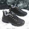 Sapatos Masculinos para Exterior Outono e Inverno Impermeáveis, Antiderrapantes e Resistentes ao Desgaste Sapatos de Caminhada para Homens de Meia-Idade Quentes e Aveludados Sapatos de Viagem Sapatos Esportivos