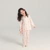 Pudding Haru Roupa de Primavera 2025 Novo Estilo Doce para Meninas Roupa de Casa Infantil Pijama Confortável de Manga Longa