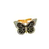 Hebilla de Bufanda de Seda de Mariposa de Alas Extendidas Tridimensional, Exquisita Textura Totalmente Diamantada, Hebilla de Bufanda de Seda Versión Doble Perla Negra y Luz de Luna Blanca Accesorios