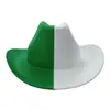 Sombrero de Vaquero Occidental de Fieltro Imitación Transfronterizo con Ala Curvada, Sombrero de Vaquero de Estilo Nacional Personalizado en Colores de Bandera, Vaquero de Fieltro Versátil