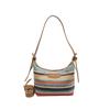 Bolso de Paja Arcoíris de Axila de Gran Capacidad Combinable Moda Nuevo Casual Viajero Tejido Hombro Tote Cubo