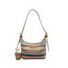 Bolso de Hombro Nuevo de Moda Bloques de Color Arcoíris Bolso Tejido de Verano Bolso Pequeño Cruzado para Mujer 2026 Bolso Cruzado de Moda