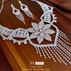 Collar con pendientes y borlas de flores de diamantes, diseño exagerado de Europa y Estados Unidos, cadena de clavícula con sentido de alto sentido, joyería Joker al por mayor para mujeres