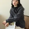 [Oferta Especial] Moletom com capuz solto outono e inverno para mulheres, peça externa espessa, top casual japonês e coreano, jaqueta de manga longa com zíper