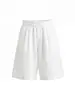 Calça Feminina de Linho Solta de Cinco Pontos para o Verão de 2026, Sensação Relaxada, Versátil para o Trabalho, Perna Reta Preguiçosa, Comprimento Médio