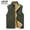 Novo Colete Casual Reversível Masculino para Primavera e Outono Feito de Algodão para Pessoas de Meia-Idade e Idosos para Pesca e Fotografia ao Ar Livre