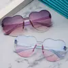 Gafas de Sol Modernas con Forma de Corazón para Niños, Gafas con Forma de Corazón, Gafas sin Montura de Una Sola Pieza Tendencia Europea y Americana