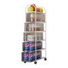 Estante de Almacenamiento de Cocina con Ruedas, Carro de Almacenamiento de Snacks Multicapa Removible de Pie, Gabinete de Almacenamiento Doméstico Estrecho para Ranuras