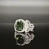 Anillo de Plata S925 Lujo Ligero Corte Flor de Hielo Diamante de Alto Carbono para Mujer Popular en Transmisiones en Vivo Moda Commuter Diamante Anillo para Uso Diario