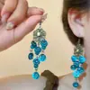 Nuevos Pendientes Largos con Borlas Estilo Chino Estilo Antiguo Estilo Bohemio para Mujer, Pendientes de Alto Nivel Estilo Vacaciones, Pendientes de Estilo Étnico