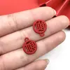 30 Estilo Chinês Vermelho Bênção Caractere Chinês DIY Acessórios de Joia Feliz Ano Novo Pingente de Paz Acessórios de Ano Novo