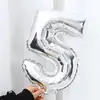 0-9 Plata 16 pulgadas Dorado Globo de Número de Papel de Aluminio Decoración Festival de Película de Aluminio
