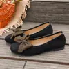 Comercio electrónico transfronterizo, talla grande, colección de otoño 2026, bailarinas de mujer con lazo, sencillas y cómodas, adecuadas para usar en exteriores, zapatos casuales para mujer