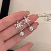 Nuevos Pendientes de Árbol de Navidad con Circonita Rosa Dulce para Otoño e Invierno 2024, Elegantes y Lujosos, Pendientes y Accesorios para Orejas Versátiles de Navidad